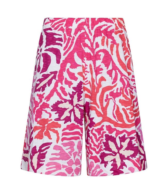 ladies short sleeve organic cotton shorty set coral flowers