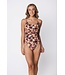soft cup v neck swimsuit with powernet sunshine flower