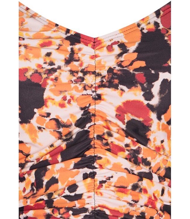 soft cup v neck swimsuit with powernet sunshine flower