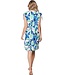 blue capped sleeve beachdress with ties aqua bloom