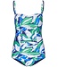 Pastunette Beach blue soft cup multiway bandeau powernet tankini aquabloom