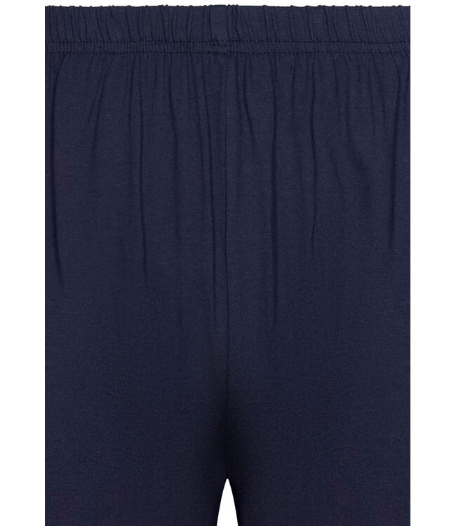 donkerblauwe katoenen heren shorty set met v-hals Groovy Stripes