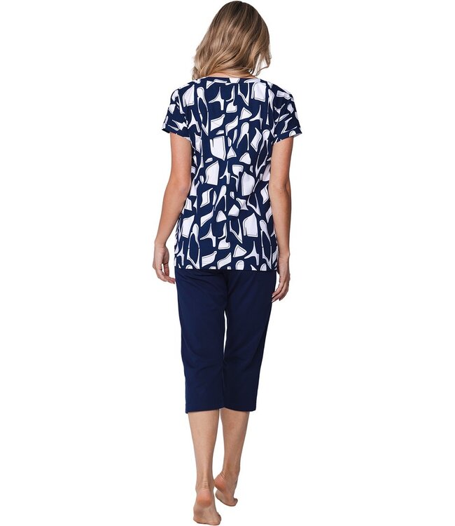 ladies short sleeve organic cotton pyjama graphic art