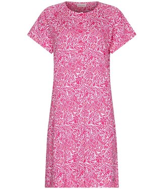 Pastunette biologisch katoenen nachthemd korte mouw met knopen Coral Flowers