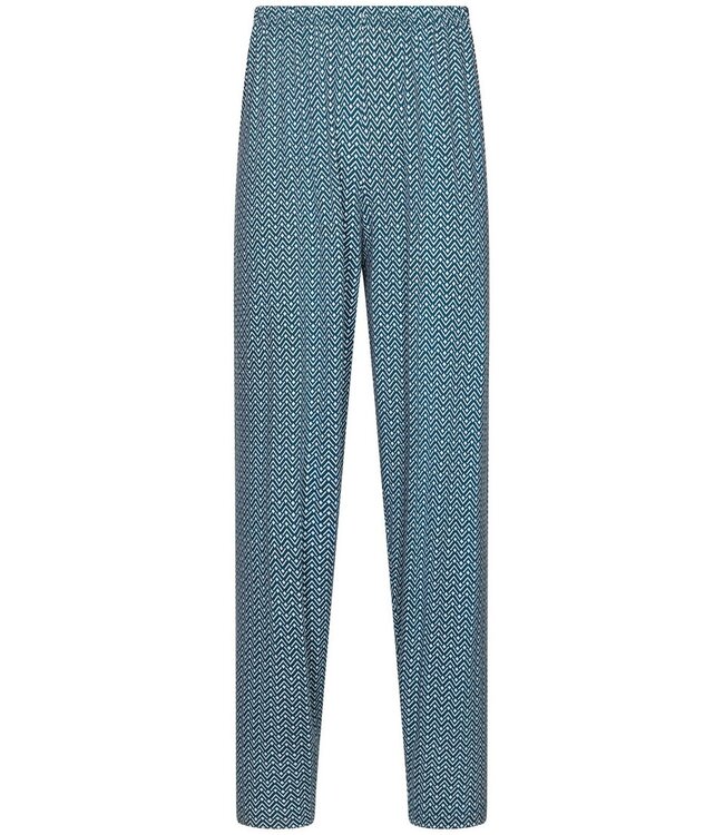 groene bamboe heren pyjama met knopen en lange mouwen geometric link