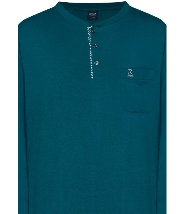 green long sleeve bamboo mix pyjama set with buttons  geometric link