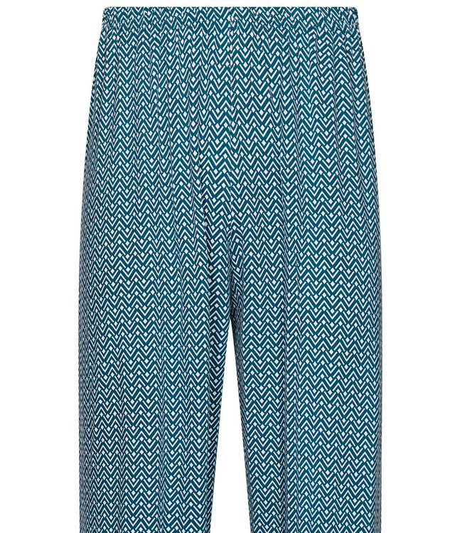 groene bamboe heren pyjama met knopen en lange mouwen geometric link