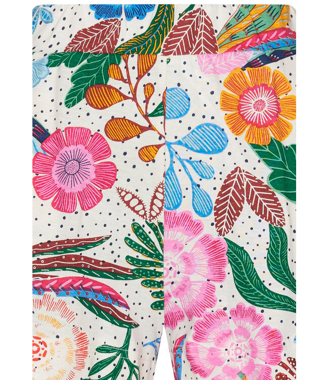 ladies organic cotton sleeveless ribbeds shorty set tropical flower