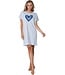 light blue organic cotton short sleeve nightdress true blue
