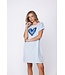 lichtblauw biologisch katoenen dames nachthemd korte mouw true blue