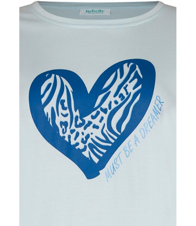 lichtblauw biologisch katoenen dames nachthemd korte mouw true blue