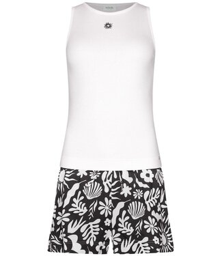 Rebelle trendy katoen mix dames shortama mouwloos fabulous beach flower