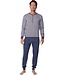 men's grey cotton-mix pyjama with cuffs and buttons mix it up