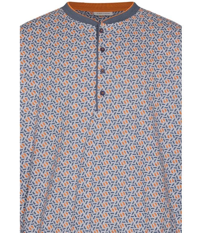 grijze heren pyjama met boorden en knopen Mix It Up