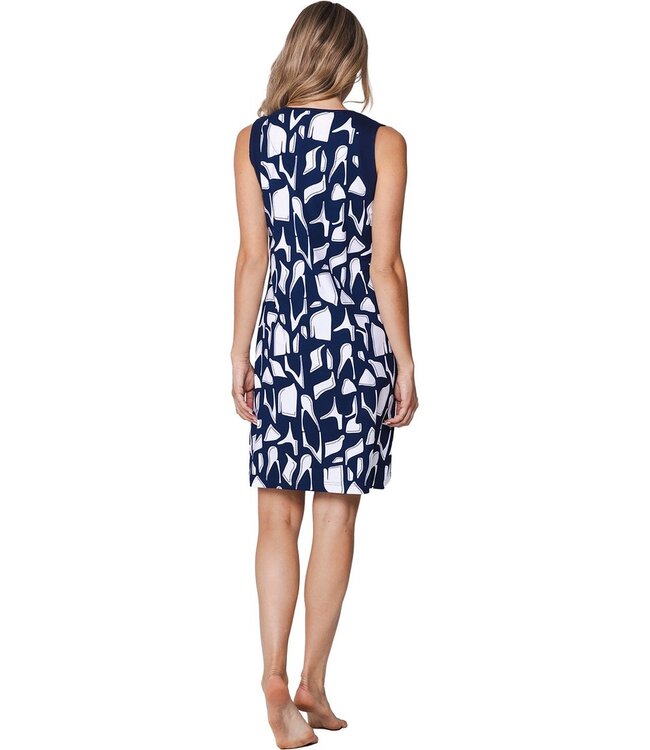 ladies sleeveless organic cotton nightdress graphic art