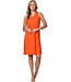 oranje mouwloze dames strandjurk summer flower