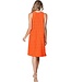 oranje mouwloze dames strandjurk summer flower