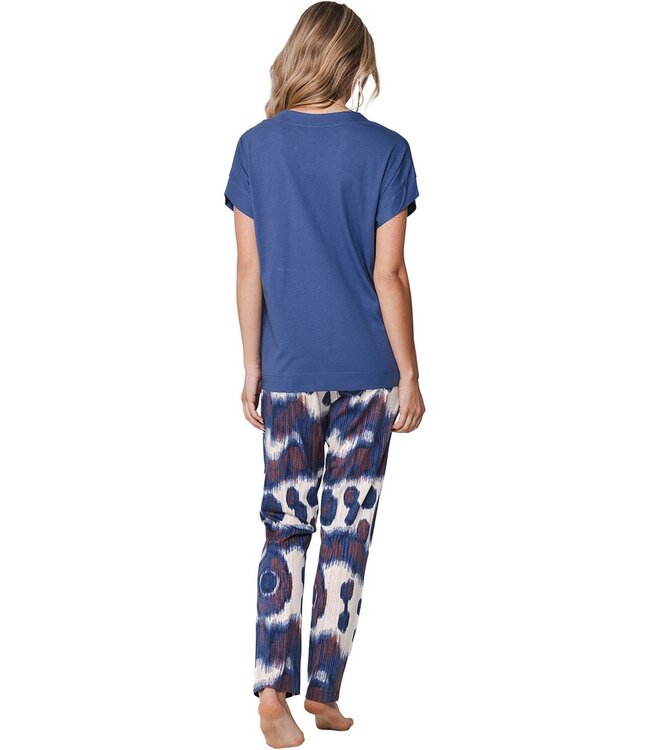 blauw katoen-modal home-lounge dames pyjama set Arty Fashion
