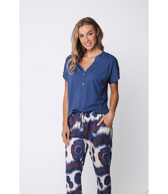 blauw katoen-modal home-lounge dames pyjama set Arty Fashion