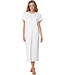 white extra long t-shirt style bamboo-cotton terry mix beach dress