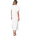 white extra long t-shirt style bamboo-cotton terry mix beach dress