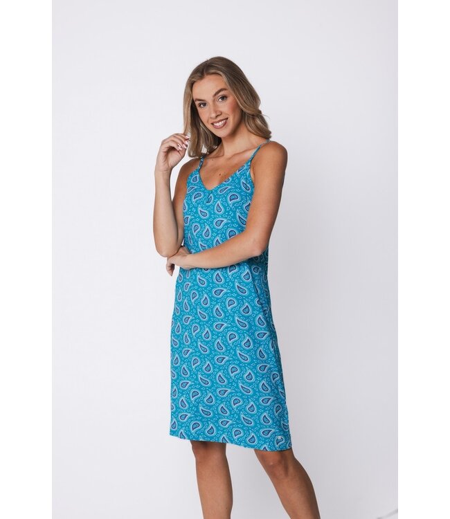 bamboo-mix spaghetti dress with adjustable straps paisly perfect