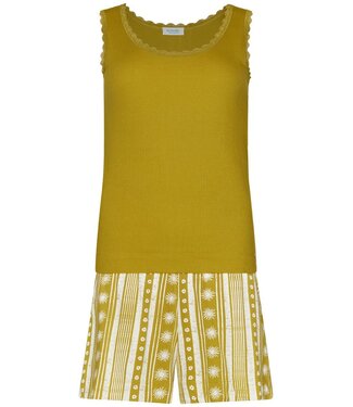 Rebelle jade green sleeveless organic cotton shorty set dotty sunflower