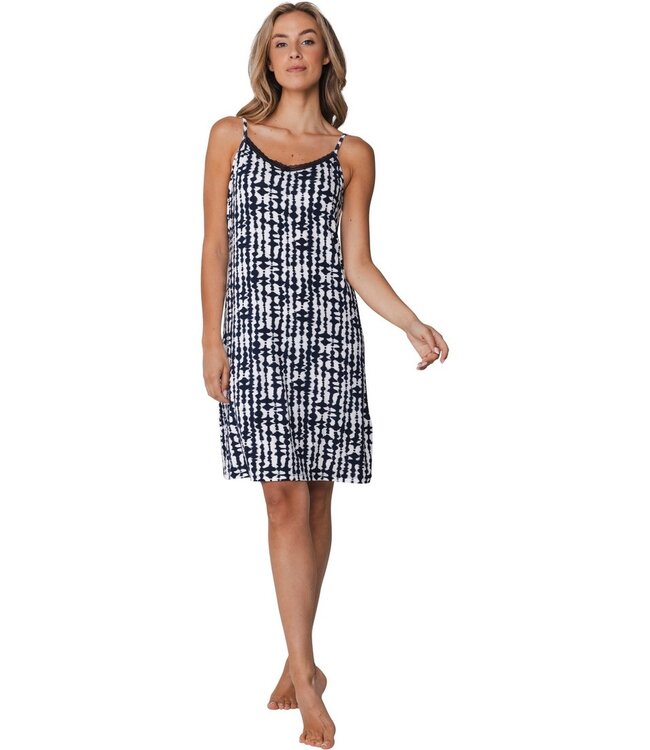 ladies blue luxury spaghetti viscose nightdress arty fashion