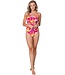 soft cup v neck powernet swimsuit with adjustable straps coral beach