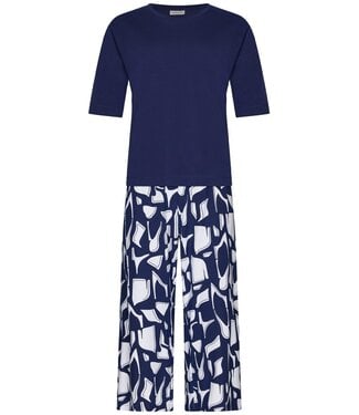 Pastunette ladies short sleeve organic cotton pyjama set graphic art
