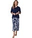 ladies short sleeve organic cotton pyjama set graphic art