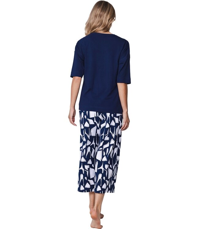 biologisch katoenen dames pyjama set korte mouw Graphic Art