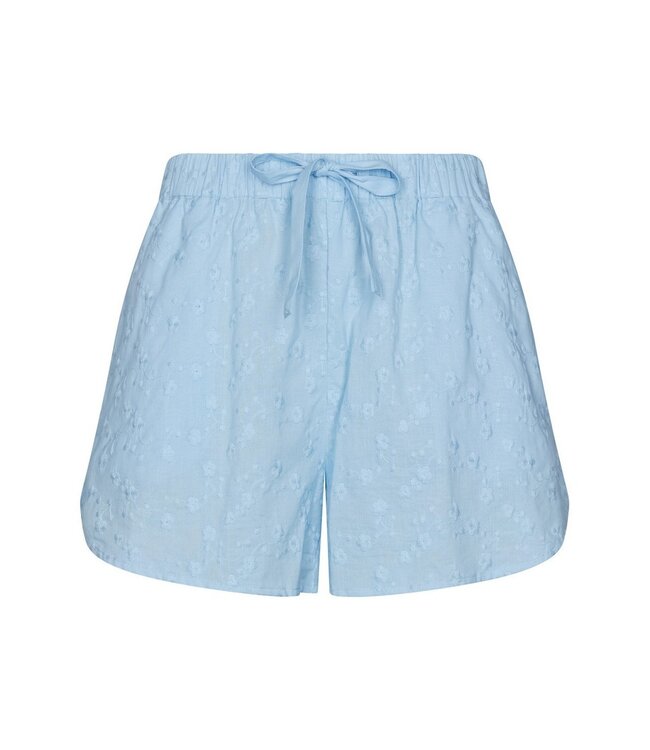 katoenen doorknoop shorty set met korte mouwen Pretty Blue Flower