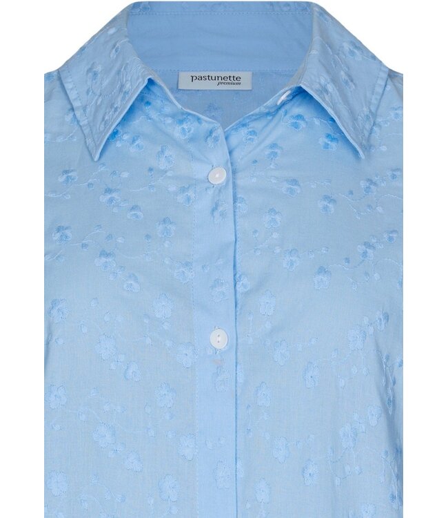 full button short sleeve cotton shorty set pretty blue flower