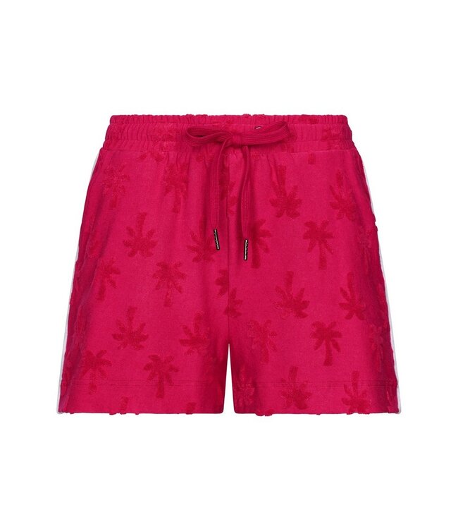 framboos roze embossed badstof strand set chic sporty palm