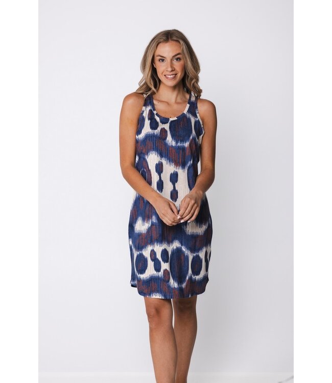 blue cotton-modal home lounge-nightdress arty fashion