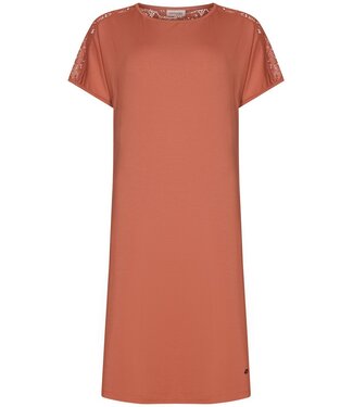 Pastunette Premium luxury ladies short sleeve orange nightddress floral elegance