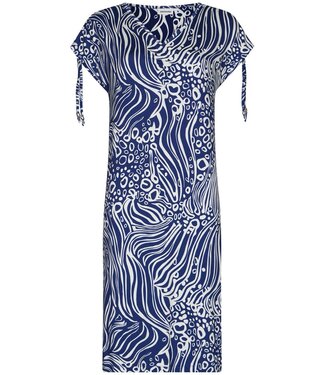 Pastunette Beach blue v neck capped sleeve beachdress ocean wave