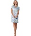 ladies short sleeve organic cotton nightdress with lace floral art