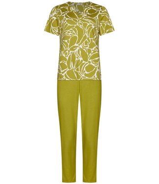 Pastunette Premium katoen-modal dames pyjama met korte mouwen Pretty Green Flower
