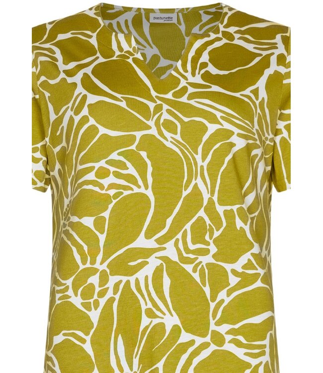 ladies short sleeve cotton-modalpyjama pretty green flower