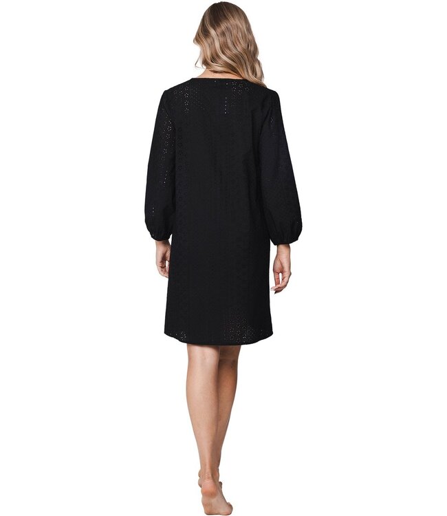 black embroidered cotton beach dress with buttons beautiful beach