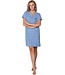 gestreept biologisch katoenen dames nachthemd korte mouw true blue