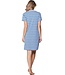 gestreept biologisch katoenen dames nachthemd korte mouw true blue