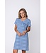 gestreept biologisch katoenen dames nachthemd korte mouw true blue