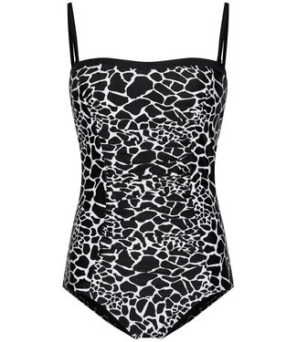 Pastunette Beach black bandeau soft cup multi way tankini pebble beach