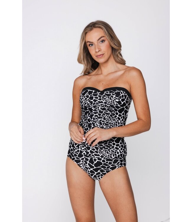 zwarte bandeau tankini met soft cups pebble beach