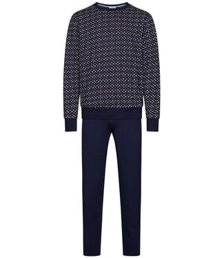 Pastunette for Men men's blue long sleeve cotton pyjama set groovy geometric