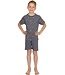 trendy grijze katoenen jongens shorty set met ronde hals Sport It Up