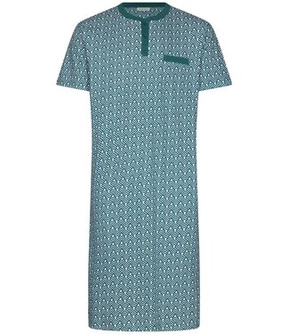 Pastunette for Men groen katoenen heren nachthemd met knopen Geometric Groove